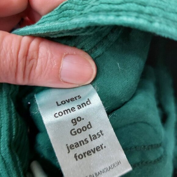 PacSun Womens Green Corduroy Dad Jeans Straight Leg Pants Size 27 Surf Casual - Picture 7 of 9